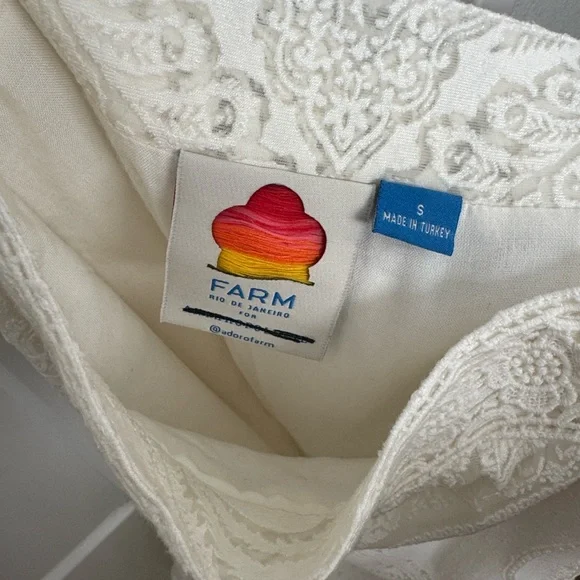 FARM Rio Anthropologie White Lace Midi Skirt - Picture 6 of 11